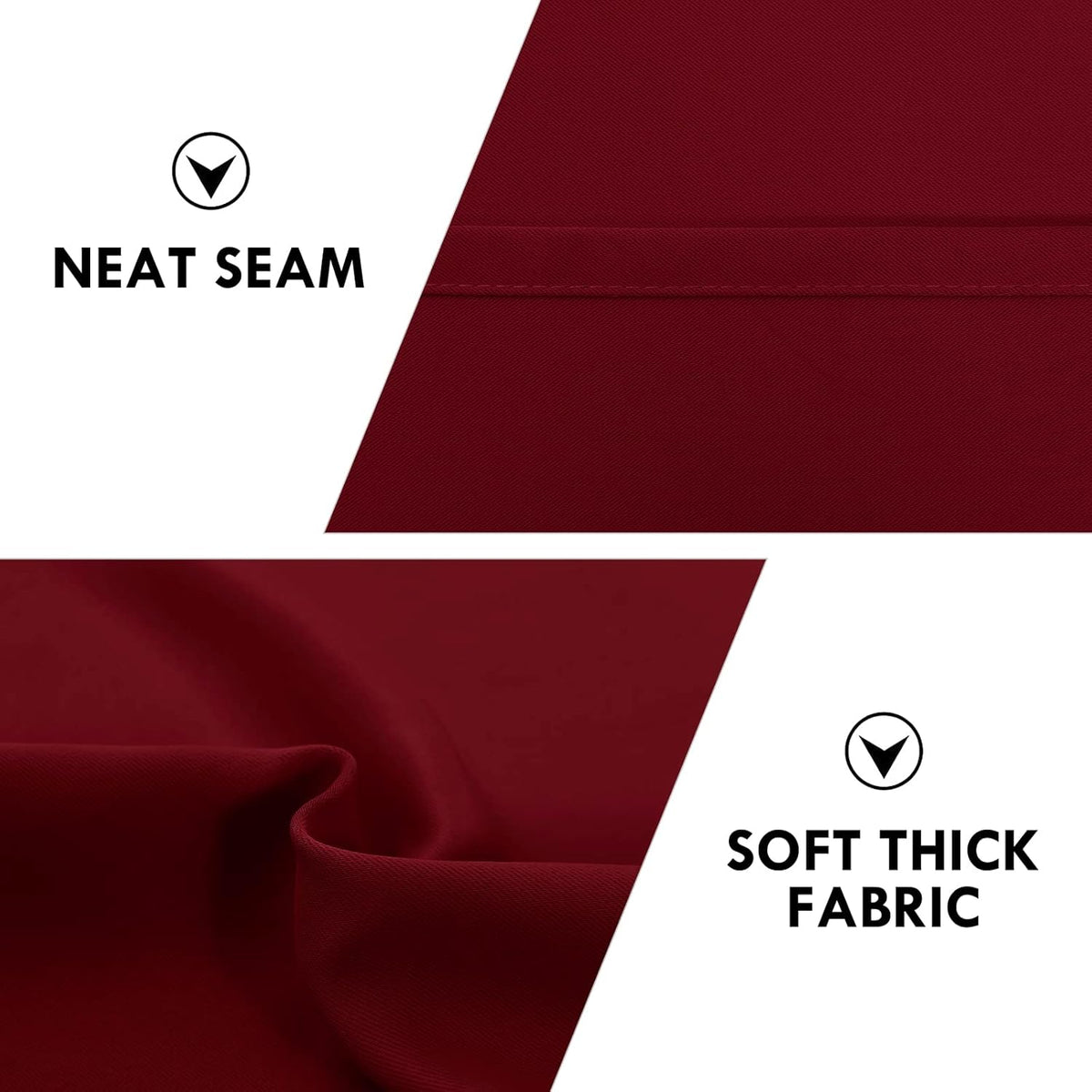 DWCN Burgundy Room Darkening Blackout Curtains - Thermal Insulated Privacy Energy Saving Window Curtain Drapes 52 x 63 inch Length, Set of 2 Bedroom Living Room Curtains