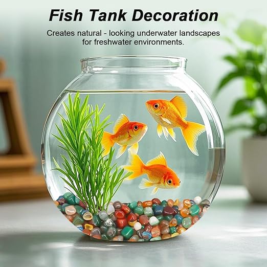 Fish Tank Gravel,Landscaping Pebbles, River Rocks,Decorative Ornamental Pebbles,Garden Landscaping Stones, DIY Smoothed Rocks for Potted Plant Resin Art Vase Fillers Aquarium Gravel Rocks (2 Pounds)