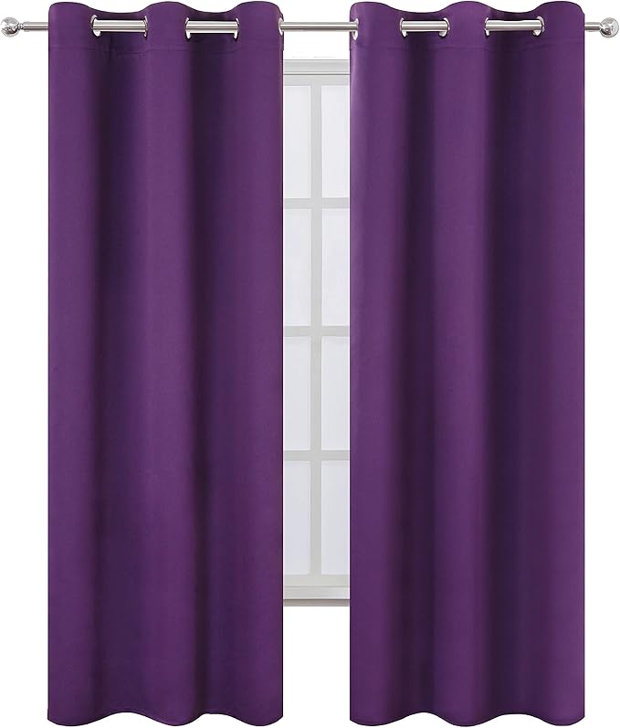 LEMOMO Blackout Curtains 42 x 84 Inch/Purple Curtains Set of 2 Panels/Room