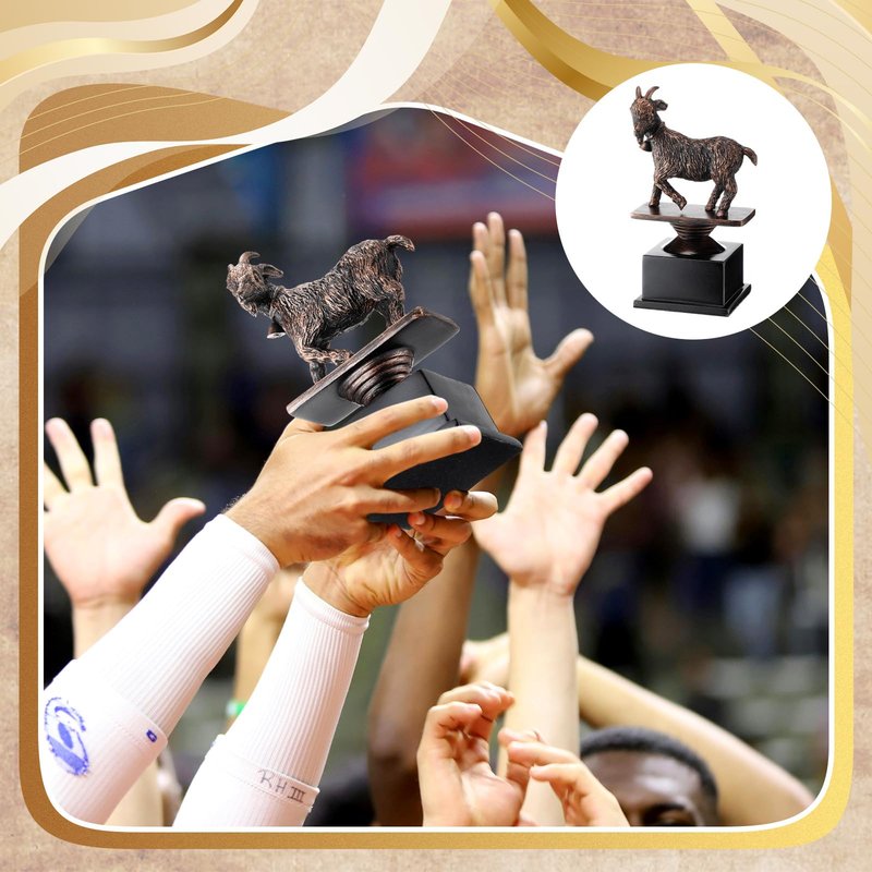 Zhengmy The Goat Trophy Award Funny Recognition Sculpture Trophy for Adults Unique Appreciation Gift Plaque for Sports Champion Winner, Teacher, Office, Employee, Coworkers, Friend