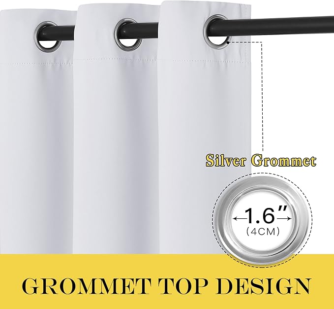 NICETOWN Grommet Top Thermal Insulated Solid Room Darkening Curtain / Drape