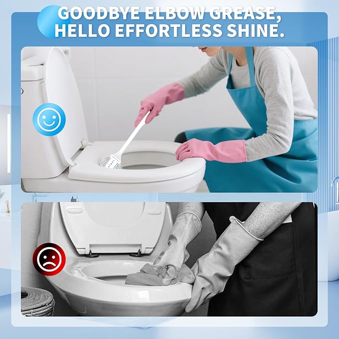 Electric Toilet Brush with Holder, Ultra Quiet & Powerful Scrubbing, IPX7 Waterproof Self-Cleaning Brush for Toilet/Bathtub/Grout, Cordless Spin Scrubber with 320RPM Turbo Power - White