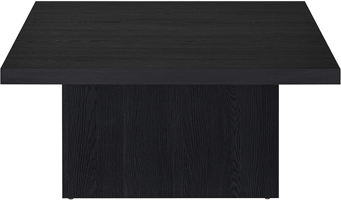 Coaster Home Furnishings - Devar - Wood - Square Coffee Table with Plinth Base, Geometric Design and Contemporary Style - Living Room - Black - 706408