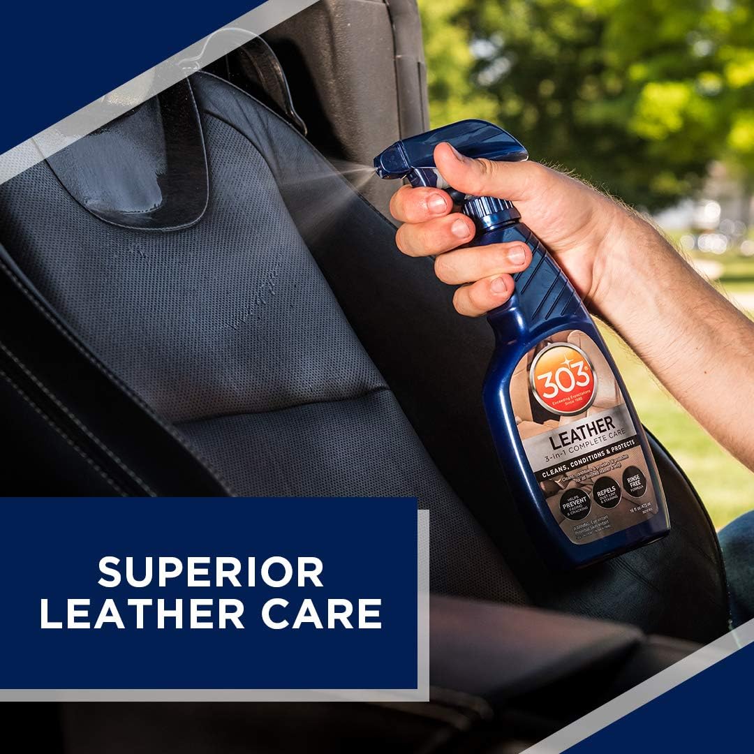 303 Products Leather Care - 3-In-1 Cleaner, Conditioner & Protector - Prevents Fading & Cracking - 16 fl. oz.