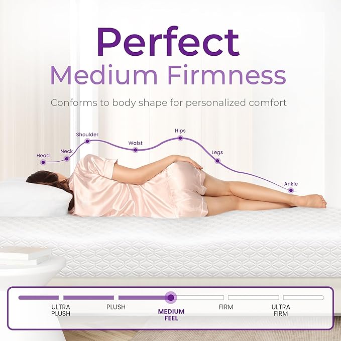 GAESTE 12 Inch King Cooling Gel Memory Foam Mattress Medium Firm for Cool Sleep Pressure Relieving CertiPUR-US Certified Foam, Convenient Mattress in a Box Fiberglass Free (King, 12 in)
