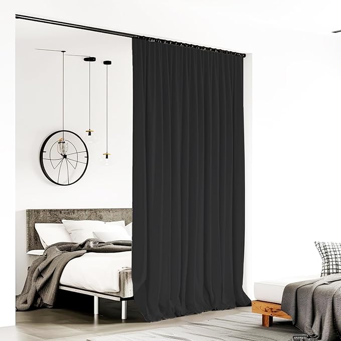 Room Divider Curtains for Ceiling Track Rod, 10 ft Wide x 8 ft Tall, 1 Panel