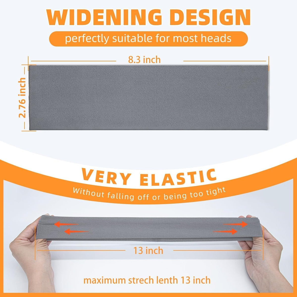 Skiennix 8PCS Non-Slip Sports Headbands - Soft, Elastic & Sweat-Absorbent for Active Women & Men