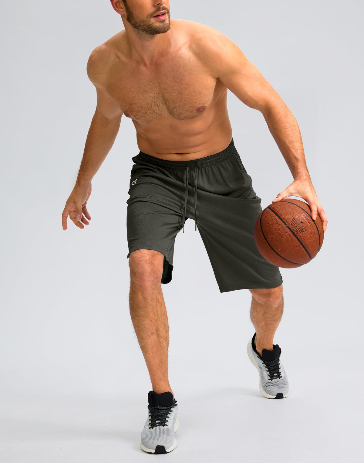 G Gradual Men's Athletic Shorts with Pockets 9" / 11" Long Basketball Shorts Lightweight Quick Dry Gym Workout Shorts for Men(Olive,M)