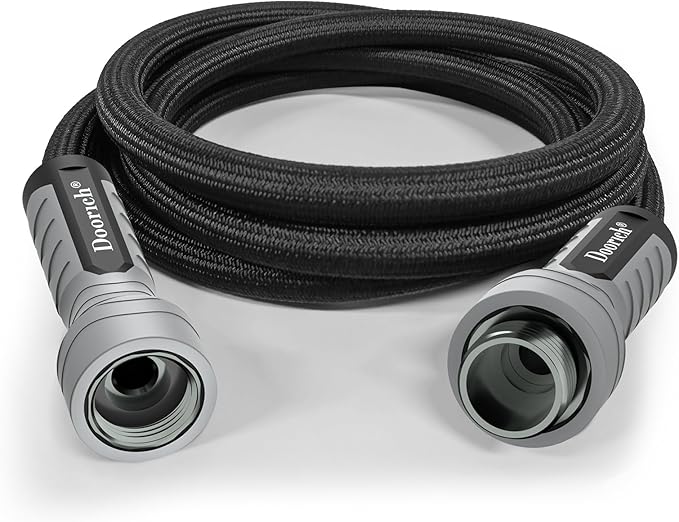 Garden Hose, Flexible Ultra Lightweight Durable, Kink-Free Water Hose - Non-Shrinking, Easy to Store, All-Weather, High-Pressure, Black (10 FT)