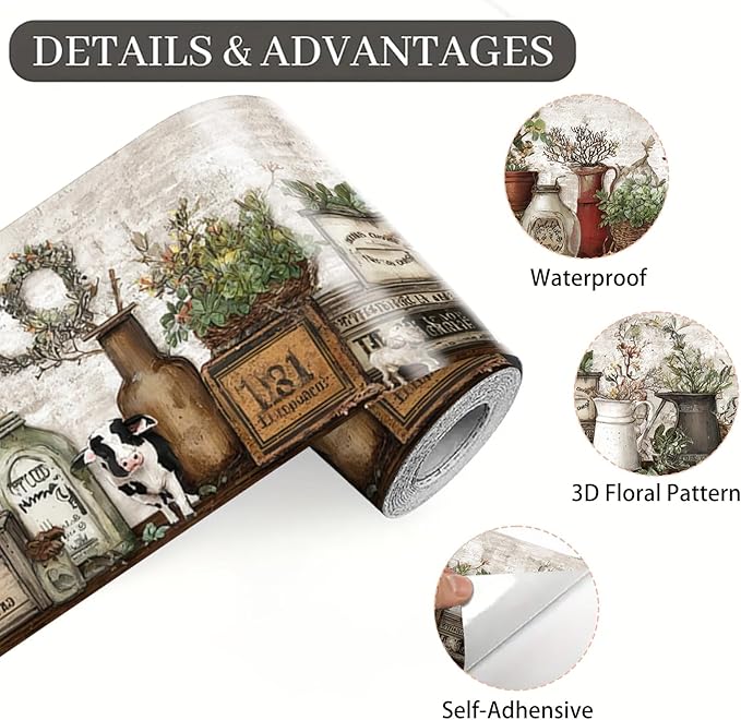 Farmhouse Peel and Stick Wallpaper Border