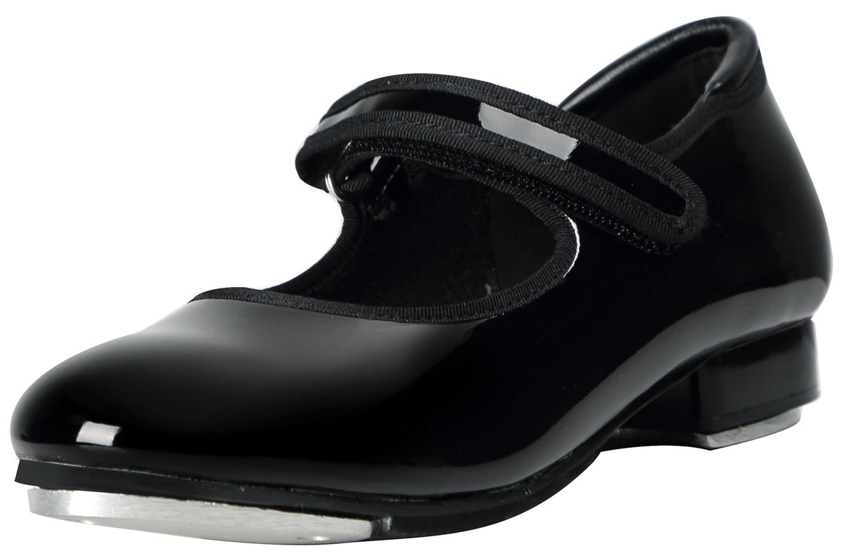 Linodes Patent Easy Strap Tap Shoe for Girls and Boys (Toddler/Little Kid/Big Kid)-Black-9.5M-Toddler