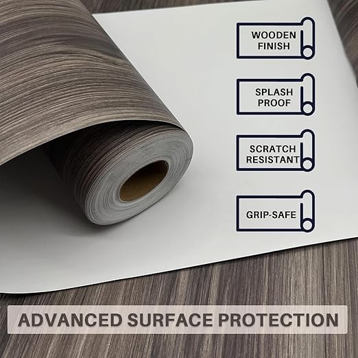 Wood Grain Peel and Stick Floor Tiles – 11.8” Width, Full Roll Length of 118" –