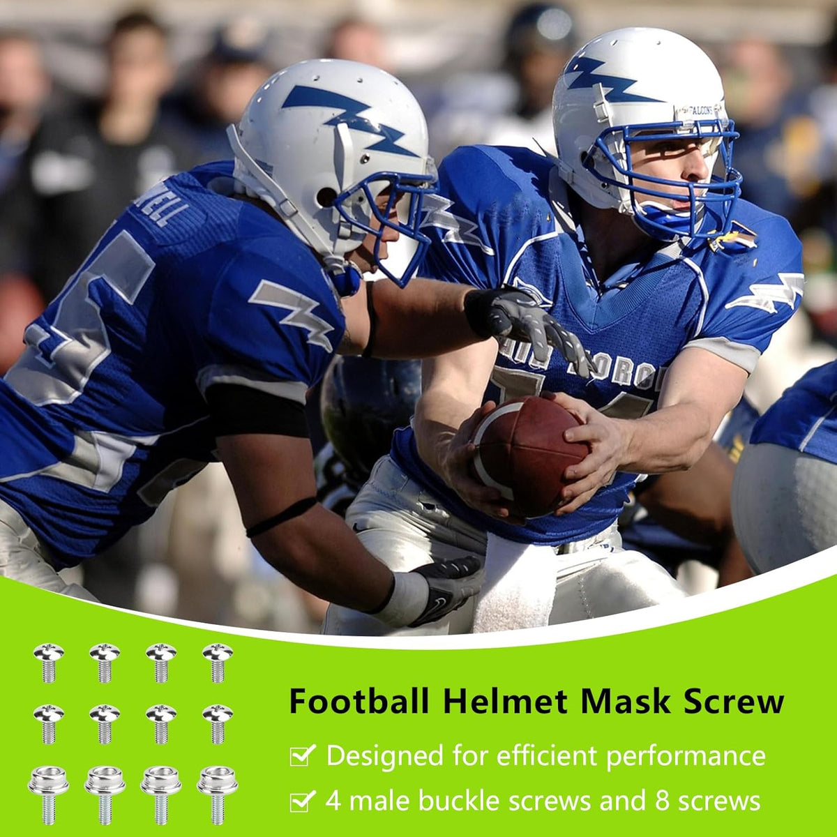 Skiennix Universal Helmet Mask Screw - Compatible with Youth Football, Baseball & Hockey Helmets | Stabilization System to Reduce Head Injury