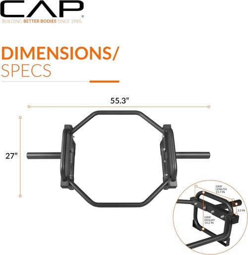 CAP Barbell Olympic Trap Bar - Versatile Shrug Bar for Deadlifts | Heavy-Duty Design