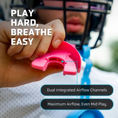Markwort Vettex Doubleguard Mouthguard for Football, Lacrosse, MMA, Boxing, Braces - Breathable Doubleguard with Lip Protection and Strap,White