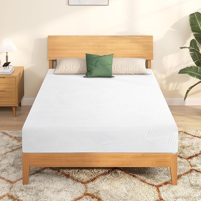 Twin Mattress 10 Inch, Memory Foam Mattress Twin Size, Green Tea Cooling Gel Infused for Pressure Relief, Bed in a Box CertiPUR-US Certified & Fiberglass Free