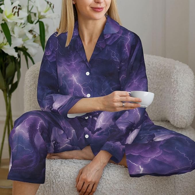 Retro Bee And Floral Women'S Pajama Sets Ultra-Soft Printed Sleepwear