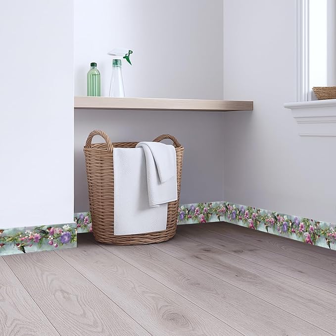 Morning Glory Wallpaper Border 196x4 Inch Removable Wall Border Peel and Stick