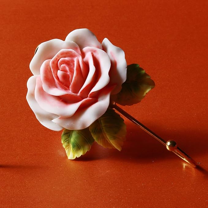 Beautiful Pink Flower Decorative Wall Hook, Fancy Cute Handmade Resin Rose Robe