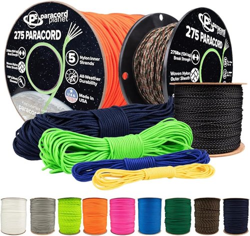 275lb Paracord – 3/32 Inch Nylon Crafting Cord, Acid Purple, 50 ft - Durable & Versatile