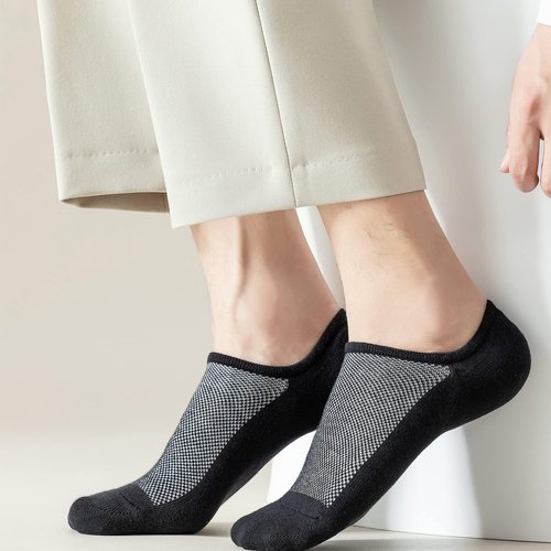 Mottee&Zconia No Show Ankle Socks - Anti-Skid Cotton for Men | Comfortable Low Cut Design