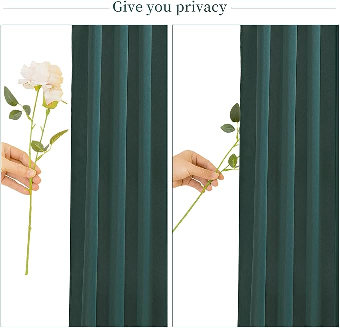 Hunter Green Backdrop Curtain for Parties Wrinkle Free Dark Green Photo Curtains Backdrop Drapes Fabric Decoration for Baby Shower Birthday Party Photography 5ft x 8ft,2 Panels