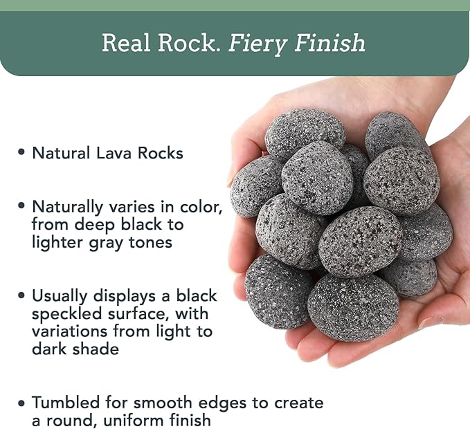 Black Lava Rocks for Fire Pit - 1/2 to 1 inch 10 lbs - Gas Fireplace Rocks - Black Lava Rock for Propane Fire Pit - Decorative Lava Stone Volcanic Rock for Outdoor & Indoor Gas Fireplace