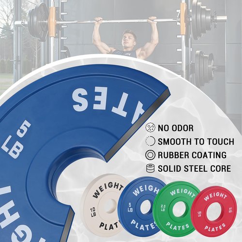 Kselythan 2" Rubber Bumper Weight Plates (Pairs/Single 1.25-55 Lbs) - Change Weight Plates Set 2 in Colored Fractional Weight Plates for Weightlifting,Home Gym Strength Training