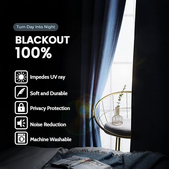 SimpleHome 100% Blackout Curtains