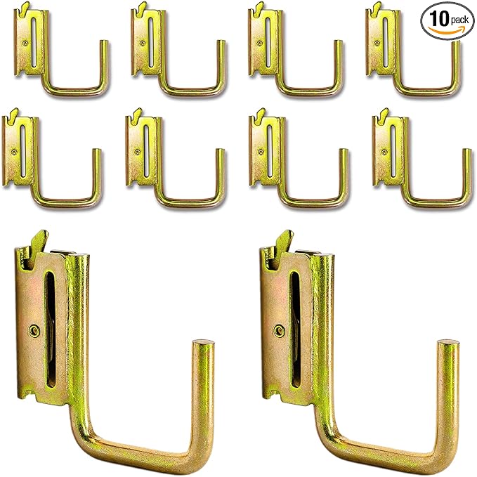 10 Pack 2" E Track J Hooks Heavy Duty Galvanized Steel E-Track Tie Down Accessories for Box Truck, Enclosed Trailer, Garage, Vans, Warehouse, Workshop