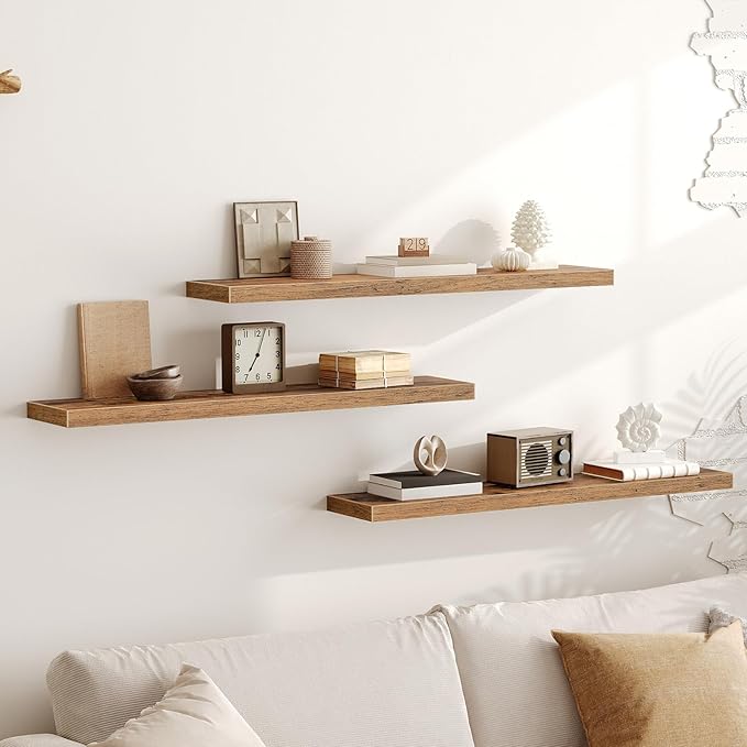 RALGEND Floating Shelves for Wall, 39.4" Long Wall Shelf Set of 3