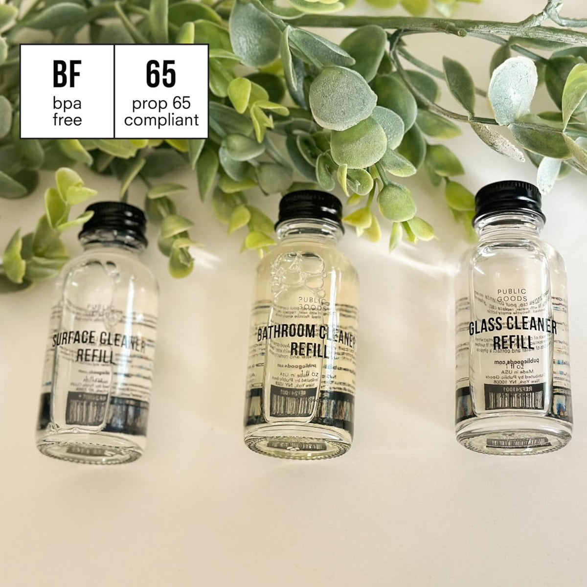Public Goods Multi Surface Cleaner Refill | All Purpose Cleaner Refill for Floors, Tile, Countertops | Multi Purpose | Cruelty Free | Scented with Jasmine Essential Oils | 3 Pack - 24 Oz Diluted