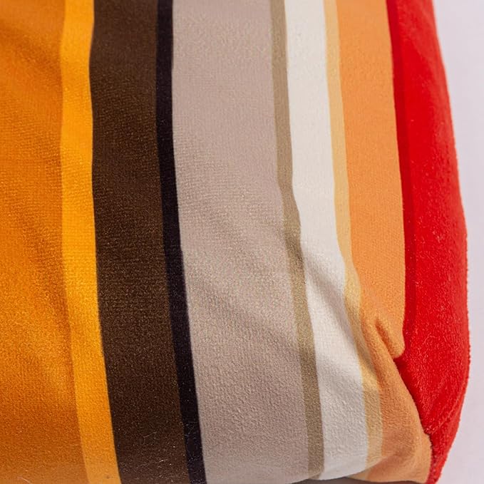 2-Pack Outdoor/Indoor Wicker Patio Seat Cushion Pad with Ties - Dining Chair Cushion, 17" x 17" (Orange and Red Stripes)