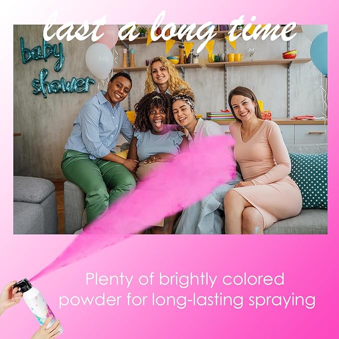 SRG Large Gender Reveal Fire Extinguisher Color Blaster | 2 Packs Baby Girl Pink Gender Reveal Extinguisher | Pink Smoke for Gender Reveal Party & Ideas | Long Lasting（Pink）