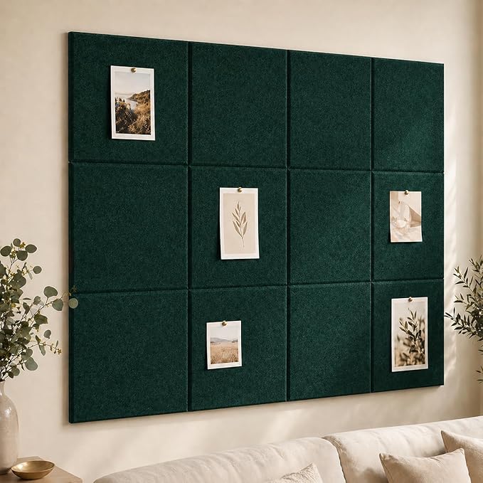 Large Cork Boards for Walls – 36" x 24" Self Adhesive Felt Wall Tiles
