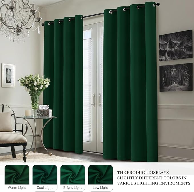 Yakamok 100% Blackout Curtain Panels 84 inches Cold and Light Blocking Drapes