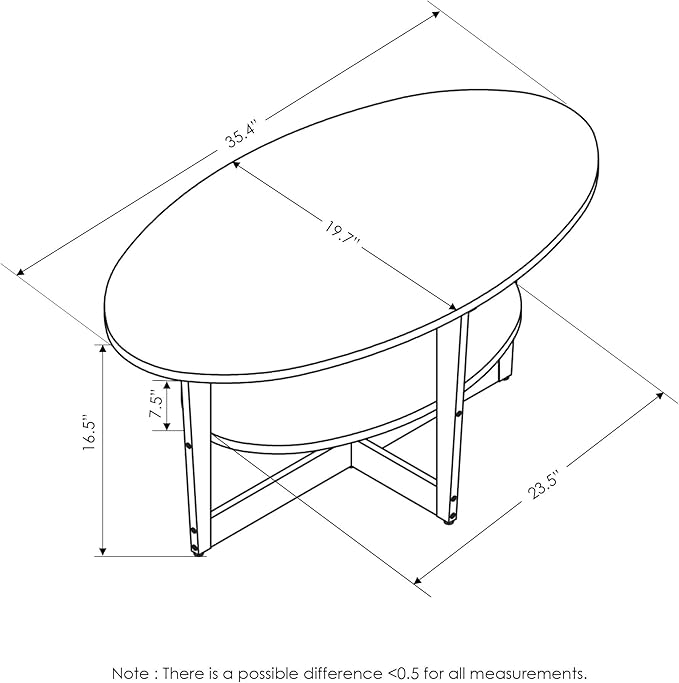 Furinno Coffee Table, 1-Pack, French Oak Grey/Black