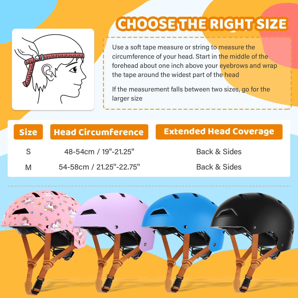 WHALEZON Kids Bike Helmet Ages 3-5-8-14, CPSC ASTM CPSIA Certified Toddler Helmet-Boys Black