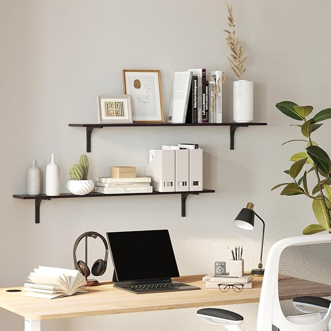 DINZI LVJ Long Wall Shelves, 55.1Inch Floating Shelves Wall Mounted, Extra