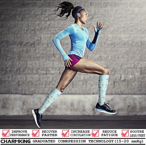 CHARMKING Compression Socks - 15-20 mmHg Support for Men & Women | 8 Pairs for Enhanced Circulation & Athletic Performance