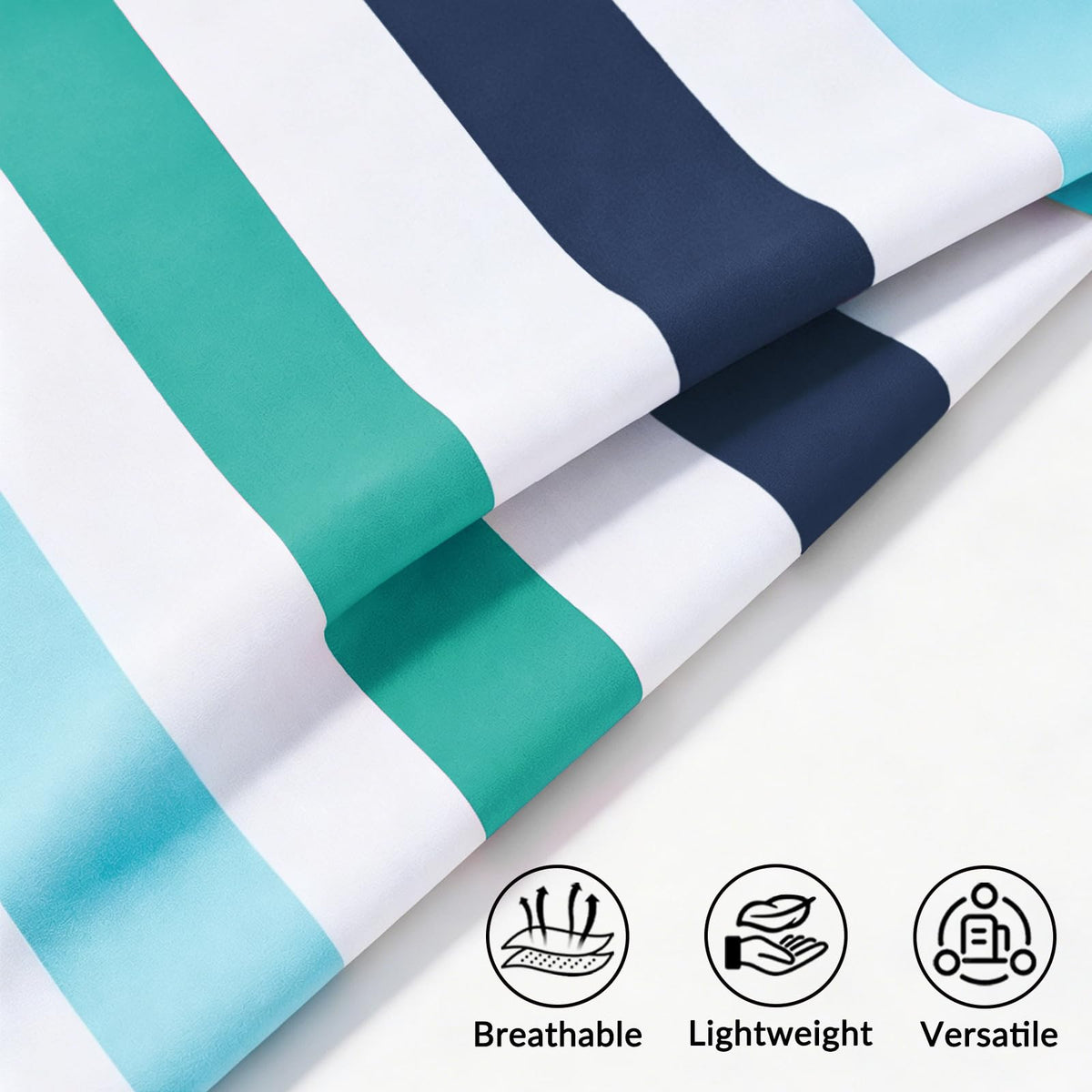 Exclusivo Mezcla 2 Pack Microfiber Quick Dry Beach Towels, Large Lightweight Sandfree Pool Towels for Swimming Camping Travel with Bag (Green and Purple, 30x60 Inches)