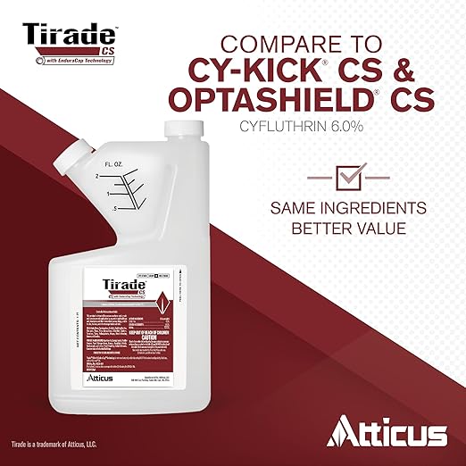 Atticus Tirade CS Insecticide (16 oz) Time-Released Indoor & Outdoor Pest Control for Ants, Flies, Fleas, Mosquitoes and More – 6% Cyfluthrin Liquid Concentrate