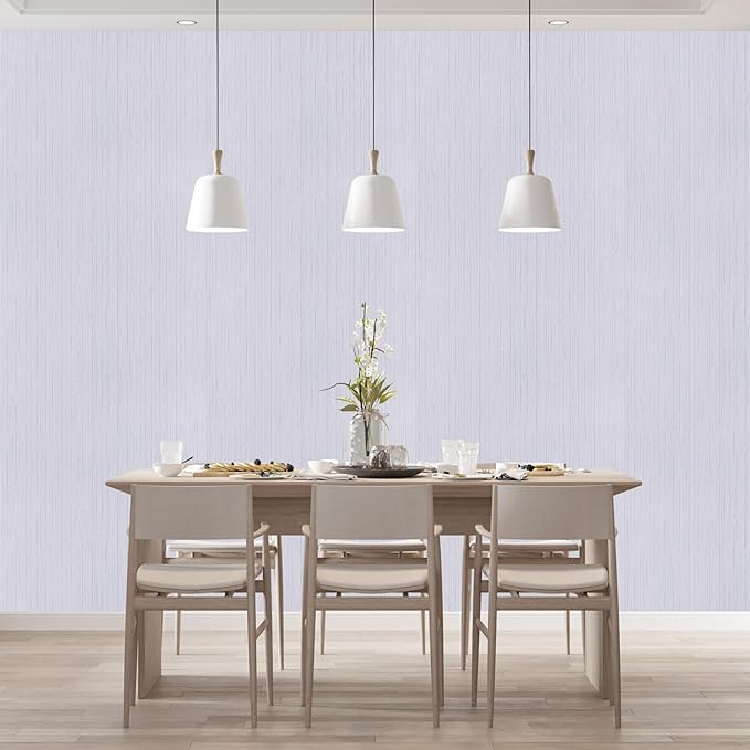 White Grasscloth Peel and Stick Wallpaper Vintage Texture Removable Waterproof