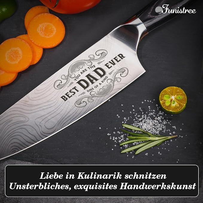 Gifts for Dad Men, Dads Gifts for Dad, Dad Birthday Gift from Daughter Son Kids, 8 inch Pro German 1.4116 Chef Knife, Kitchen Knife Gift Set for Best Dad Father Christmas Xmas Gifts