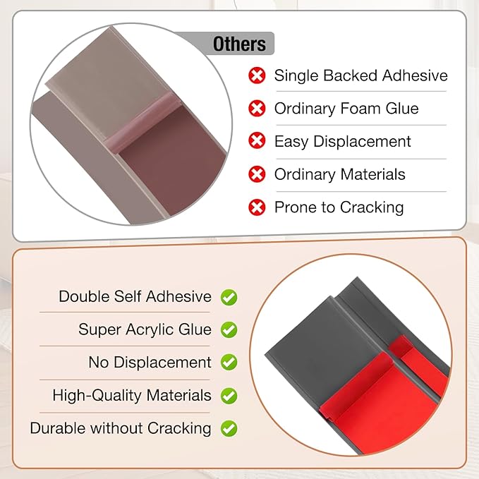 Floor Transition Strip Self Adhesive Vinyl Door Threshold for Doorways Carpet Edging Trim Overlap Edge Reducer for Laminate Floor, Carpet, Tile (Deep Gray Wood Grain, 2/5" to 3/5", 10Ft)