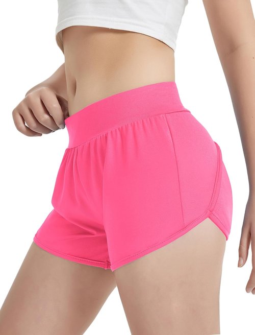 EXARUS Girls Athletic Running Shorts - High Waisted & Low Rise | 4 Pack for Ages 6-14