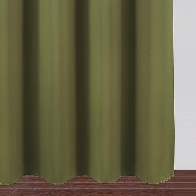 LEMOMO Blackout Curtains 52 x 45 inch/Olive Green Curtains Set of 2