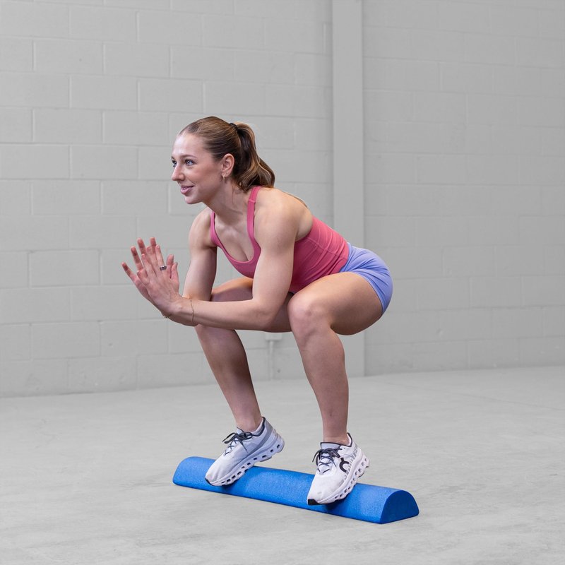 Body-Solid Tools Half Foam Roller - Ideal for Physical Therapy, Exercise and Balance Training, 1/2 Foam Roller Half Round Design, 36 Inch Length, Blue