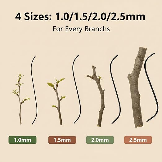 6 Roll Bonsai Wire Kit with Cutter, Total 160 Feet Aluminum Bonsai Training Wire in 4 Sizes (1.0, 1.5, 2.0, 2.5mm)