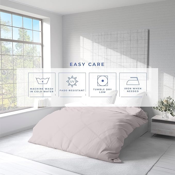 Kotton Culture 1 Pc Queen Size Duvet Cover Only -100% Egyptian Cotton Sateen 600 Thread Count Ultra Soft Premium Durable Comforter Cover Zipper Closure & Corner Ties (Light Grey, Queen/Full 90" X 90")